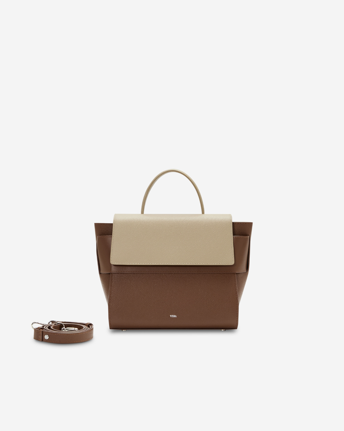 กระเป๋าถือหนังแท้ VERA Margo Leather Handbag, Size 24 สี Perfect Mocha Mousse
